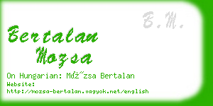 bertalan mozsa business card